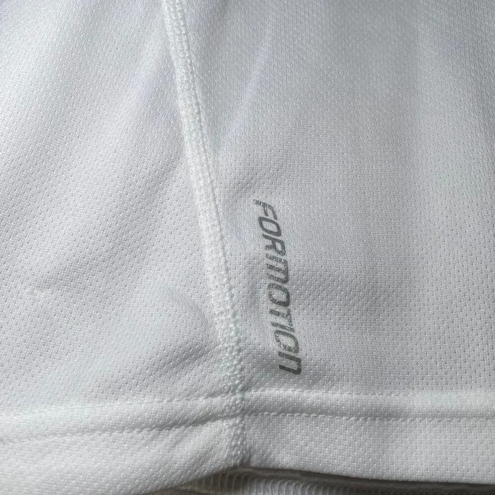 Adidas - White & Gray Striped - Hooded Workout Top